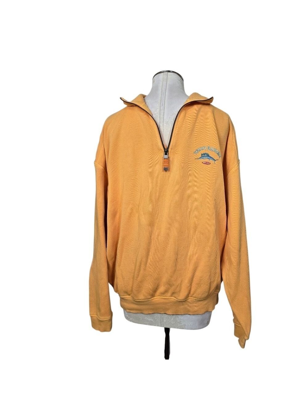 Tommy Bahama Orange Half Zip Sweater M